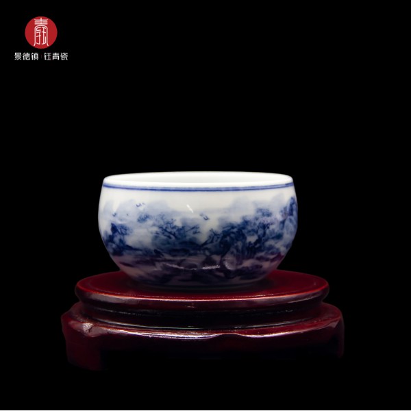 钰青柴窑-山水杯