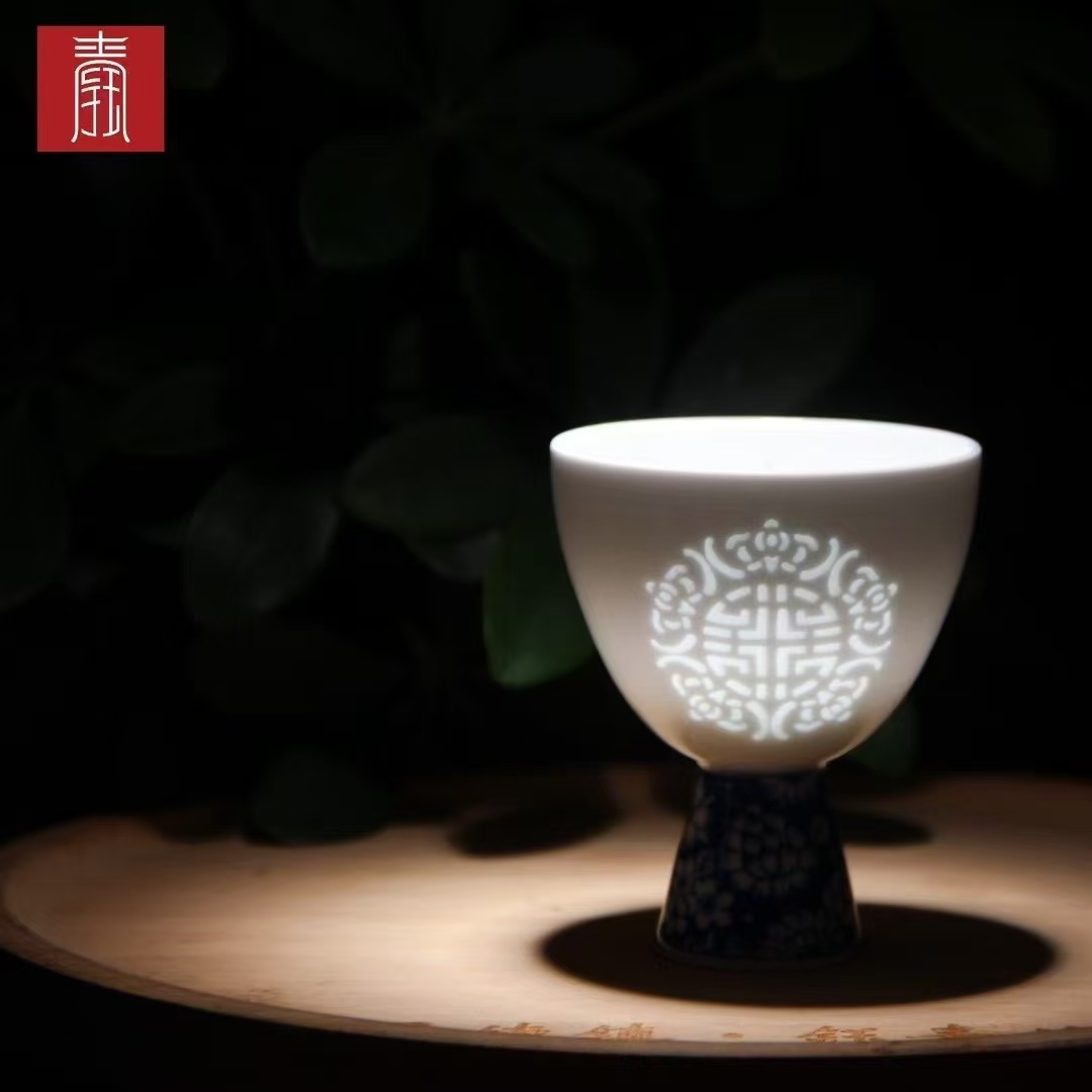 景德钰青·主人杯【手绘梅开五福】（VIP专属定制）