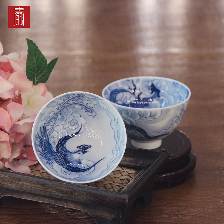 景德钰青•主人杯【青花龙凤主人杯】