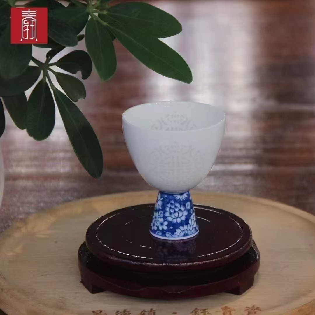 景德钰青·主人杯【手绘梅开五福】（VIP专属定制）