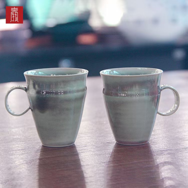 景德钰青•【柴烧水杯】