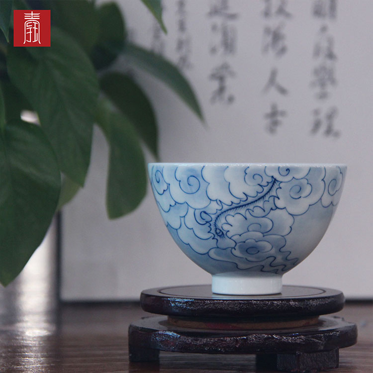 景德钰青•主人杯【青花龙凤主人杯】