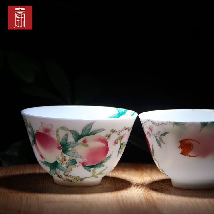 景德钰青•主人杯【内外绘桃之夭夭】