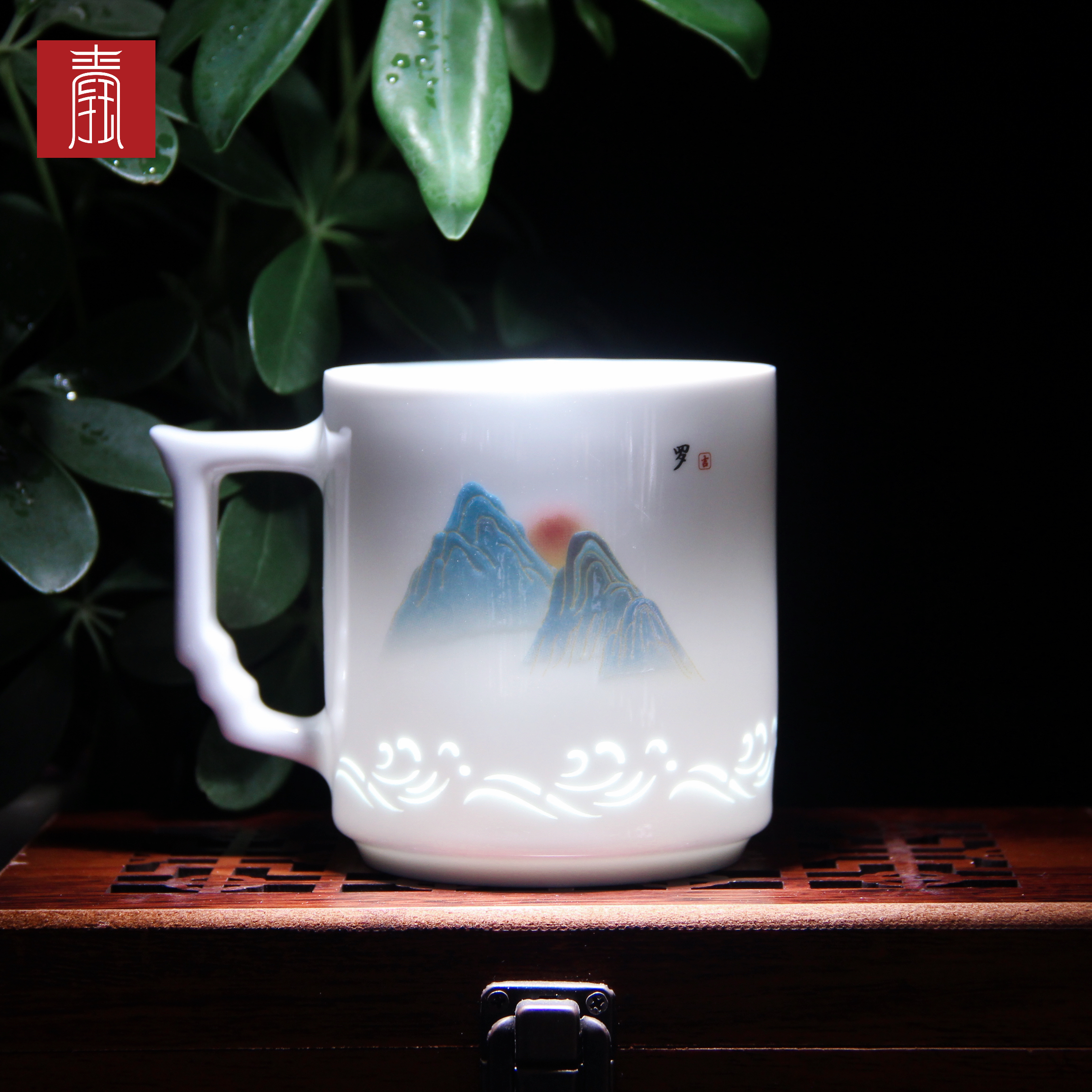 景德钰青 •私人定制【观山·观心·观自在】办公杯