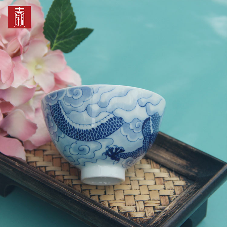 景德钰青•主人杯【青花龙凤主人杯】