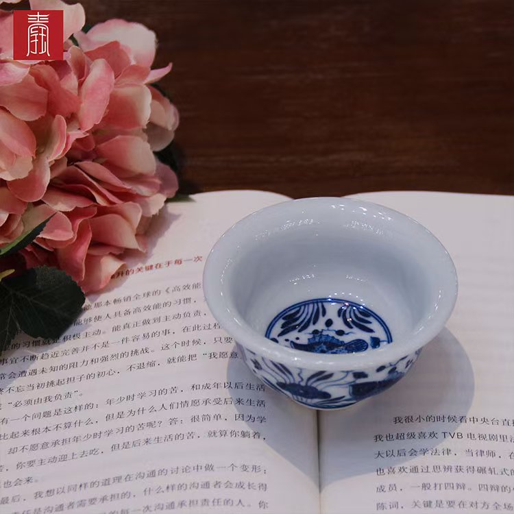 景德钰青·主人杯【鱼藻纹】