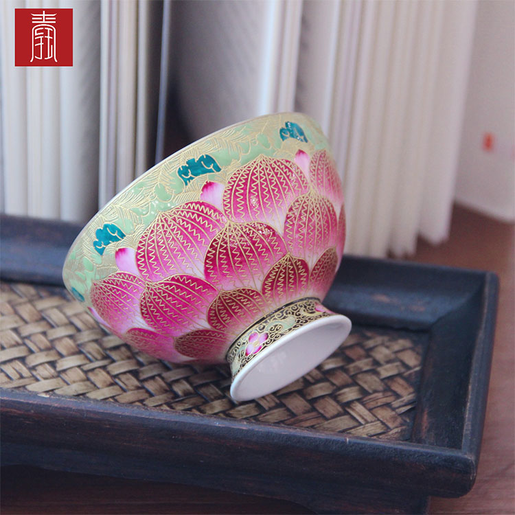 景德钰青•掐丝珐琅彩杯【莲花】