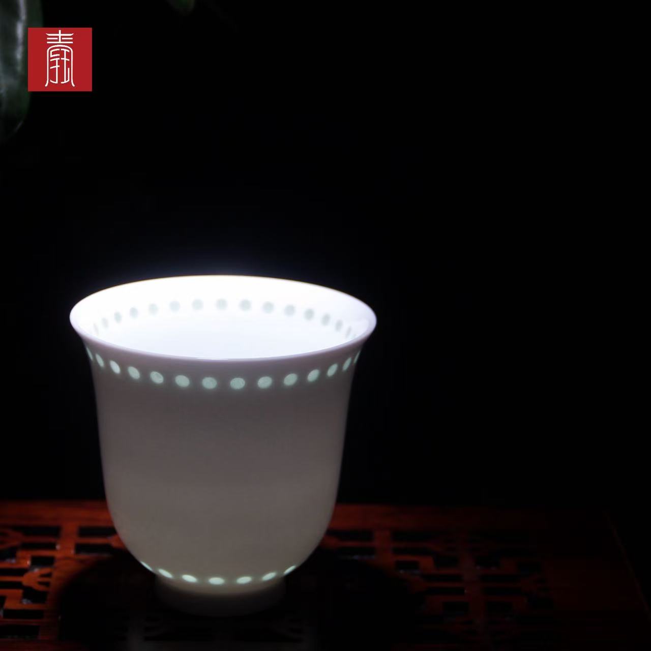 景德钰青 ·主人杯【白玉玲珑主人杯】