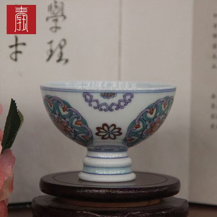 景德钰青·主人杯【宝相斗彩主人杯】