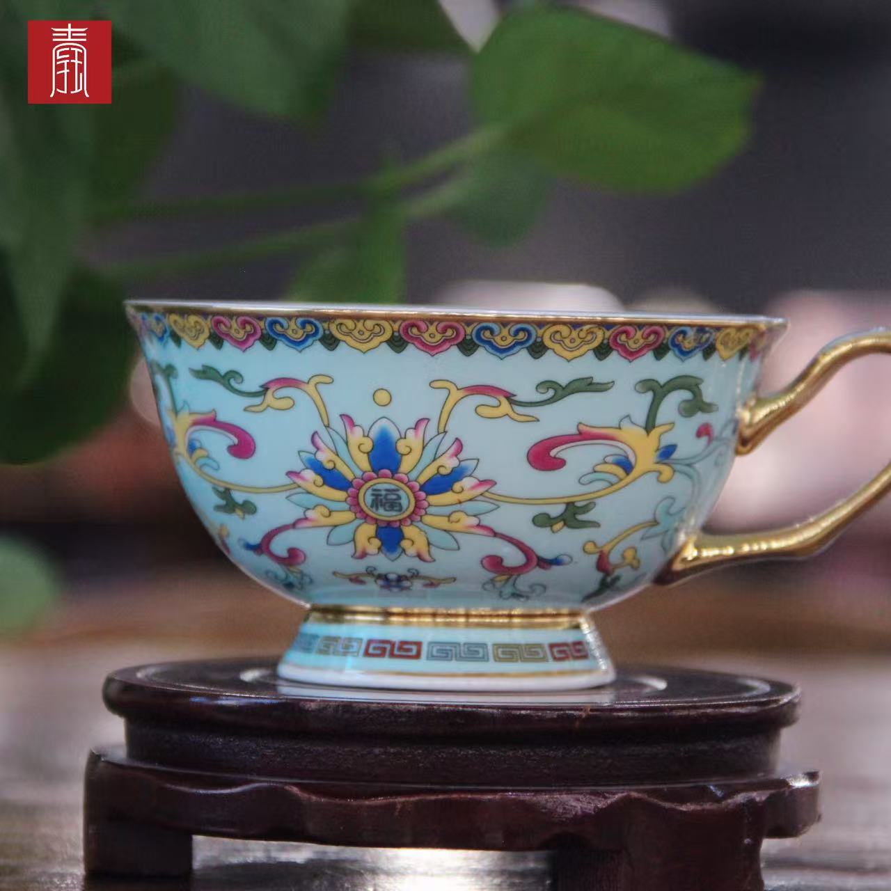 景德钰青•【珐琅彩 咖啡杯】