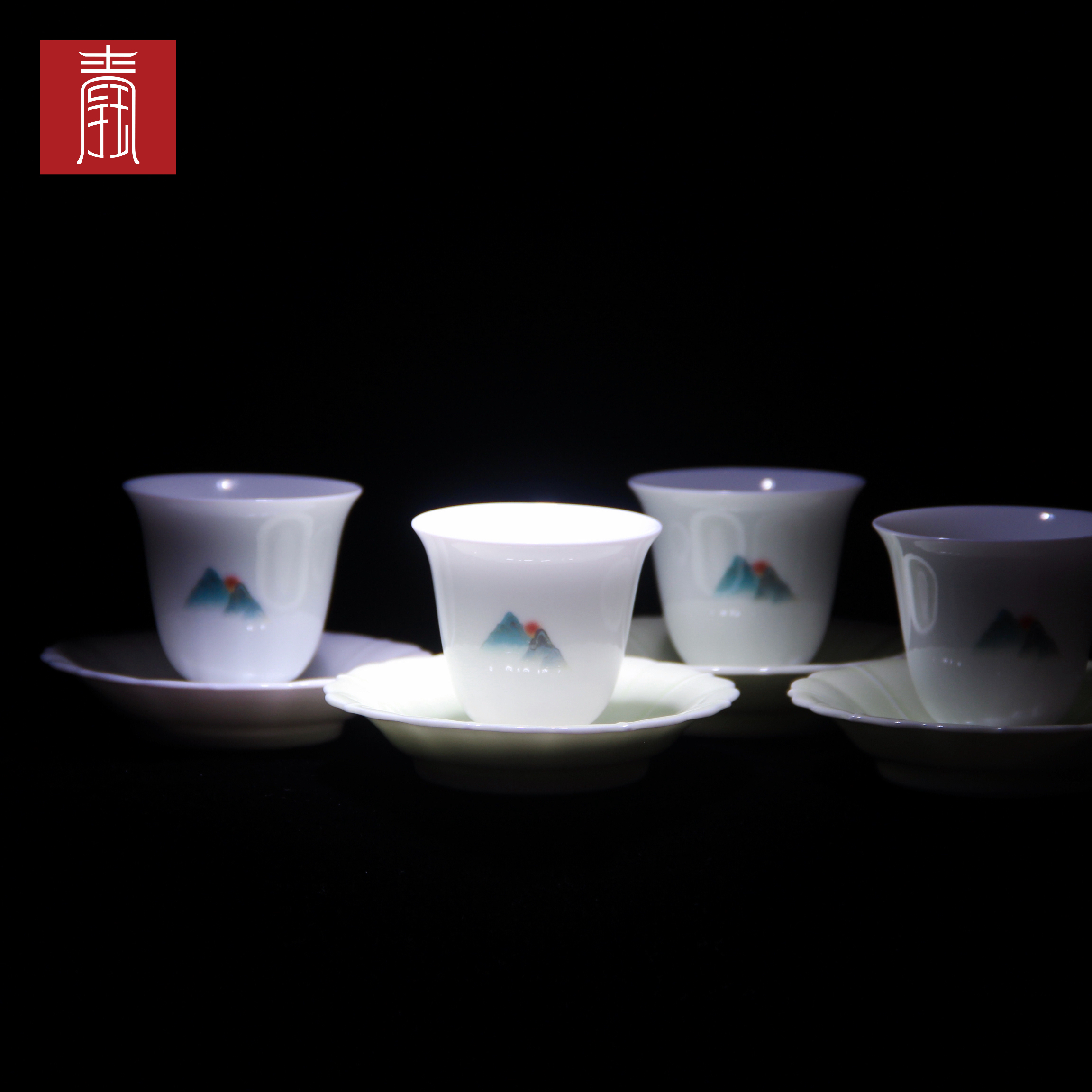 景德钰青•【白瓷观山茶器】