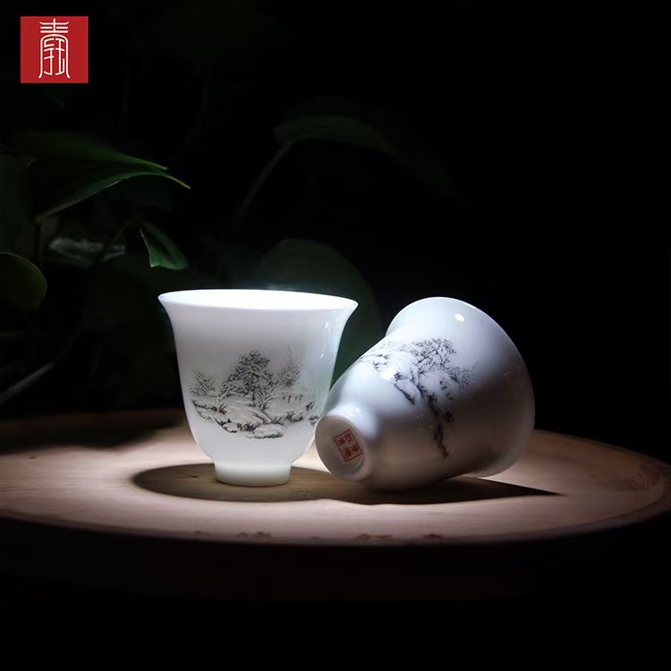 景德钰青•【白瓷•瑞雪丰年茶具】