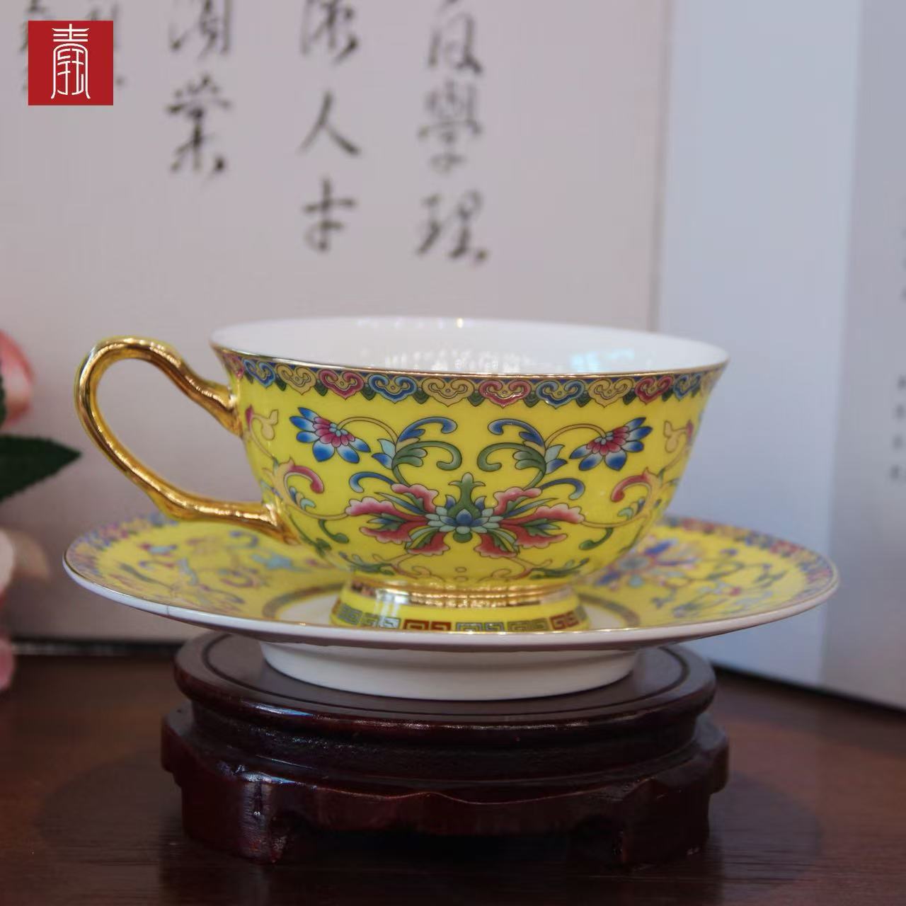 景德钰青•【珐琅彩 咖啡杯】