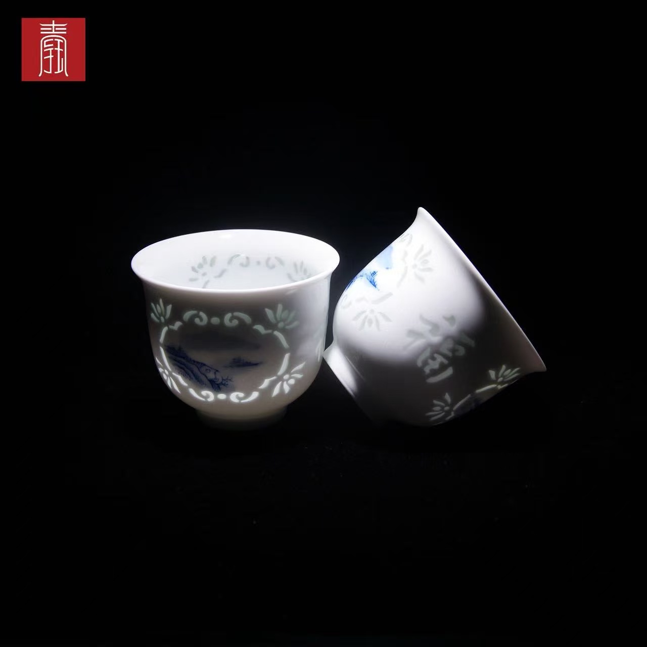 景德钰青 ·手绘茶具【福满乾坤】