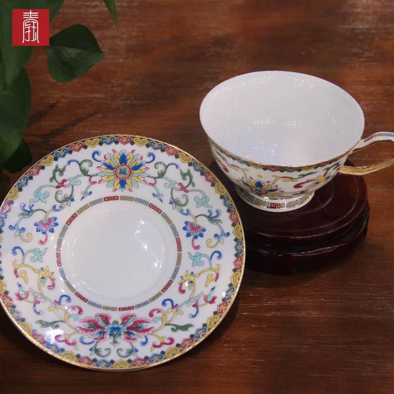 景德钰青•【珐琅彩 咖啡杯】