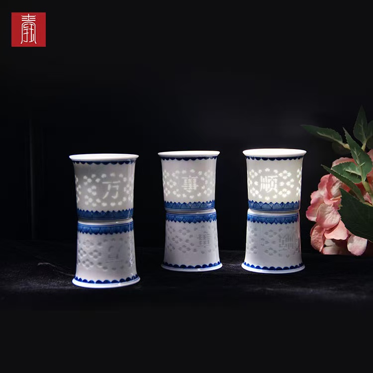 景德钰青 ·手绘茶具【万事顺钰】