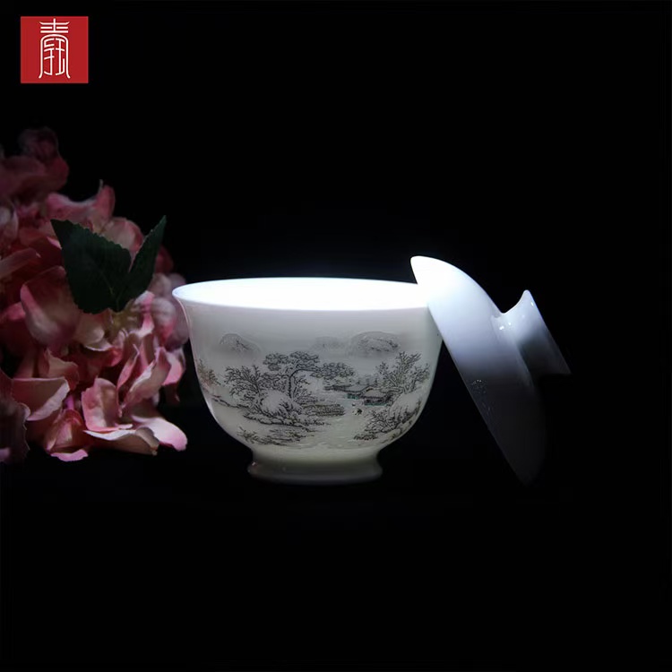 景德钰青•【白瓷•瑞雪丰年茶具】