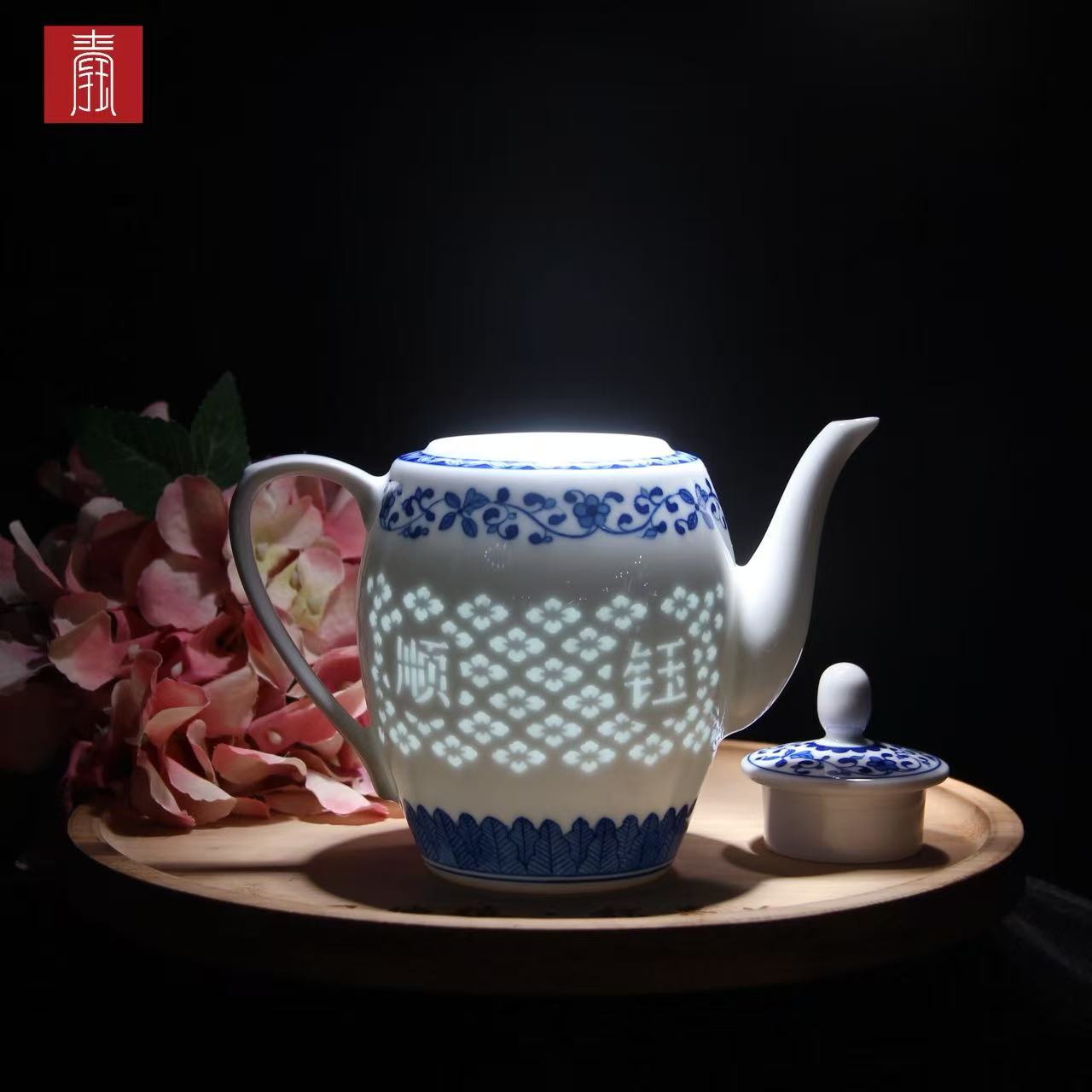 景德钰青 ·手绘茶具【万事顺钰】