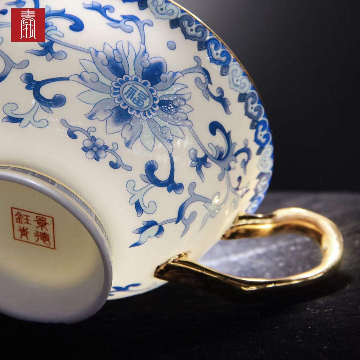 景德钰青•【珐琅彩 咖啡杯】