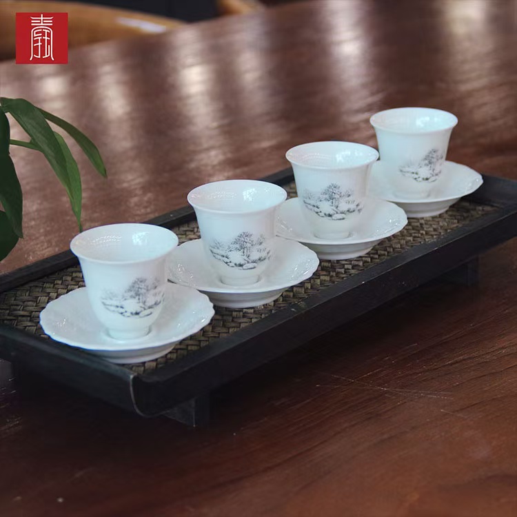 景德钰青•【白瓷•瑞雪丰年茶具】