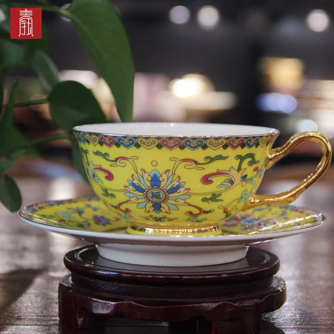 景德钰青•【珐琅彩 咖啡杯】