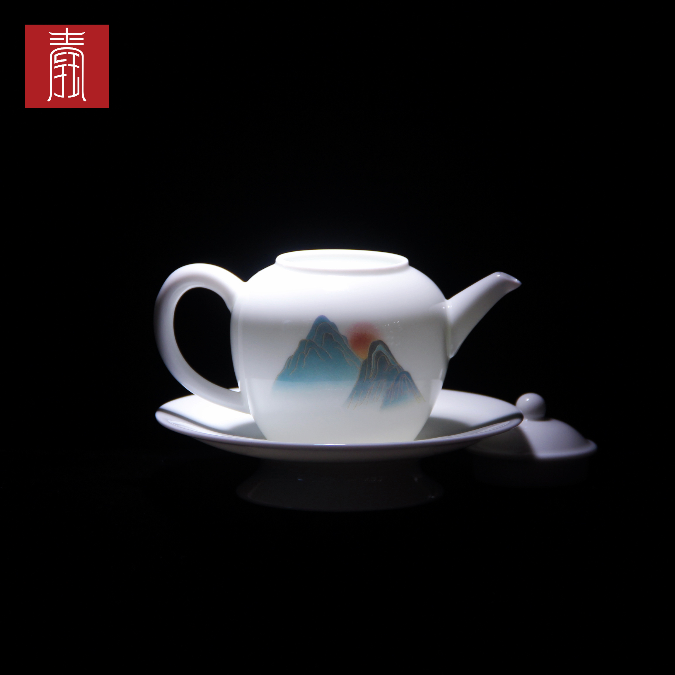 景德钰青•【白瓷观山茶器】