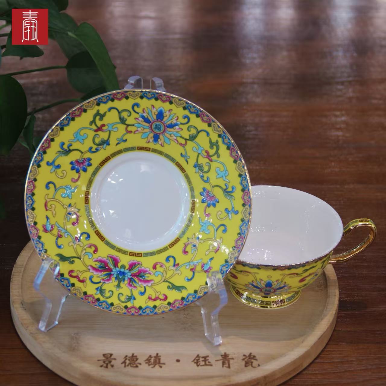 景德钰青•【珐琅彩 咖啡杯】